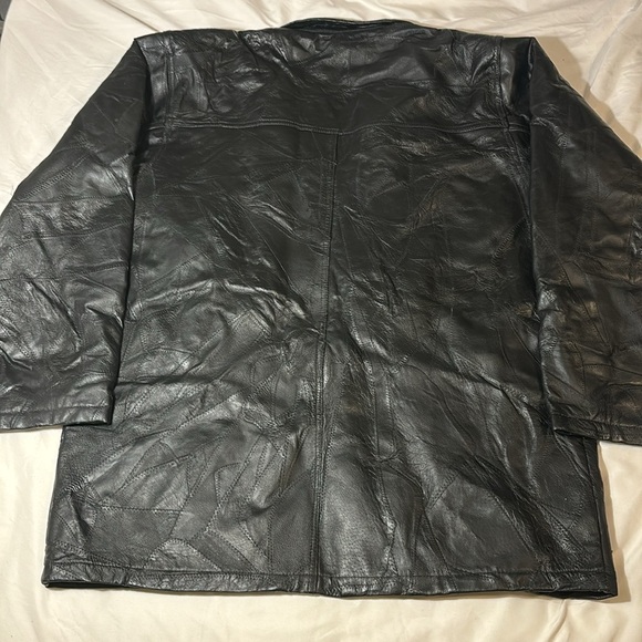 Vintage Black Leather Blazer Jacket - Picture 9 of 10